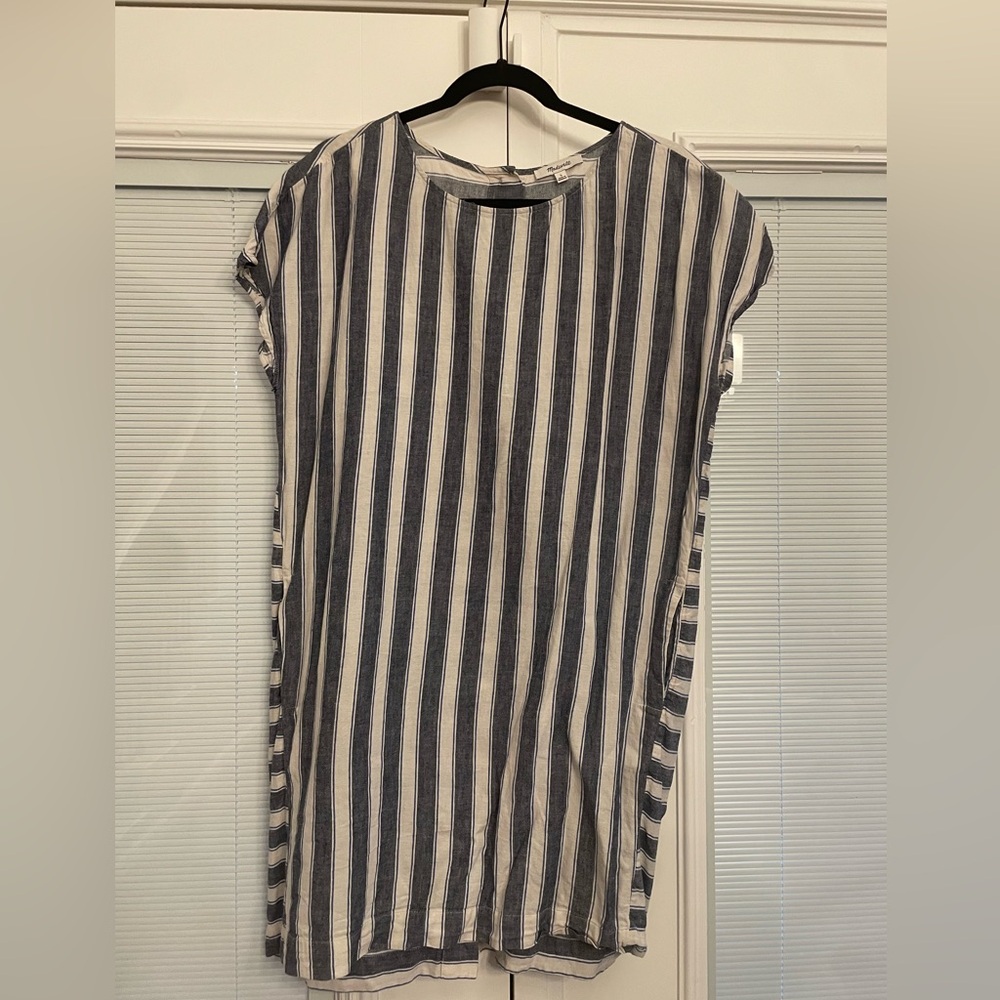 Madewell striped button back dress